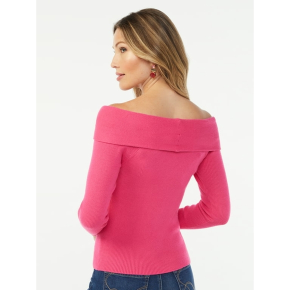 Sofia Jeans by Sofia Vergara Women's Twisted Off Shoulder Sweater size L - Picture 2 of 6